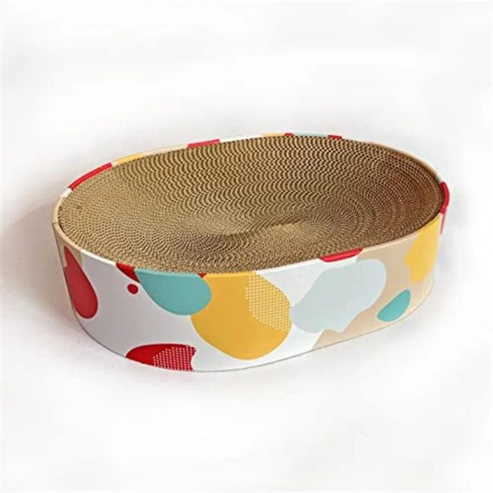 Cat Scratcher Lounge Bed Oval Cardboard Scratching Pad Cat Couch 17x13